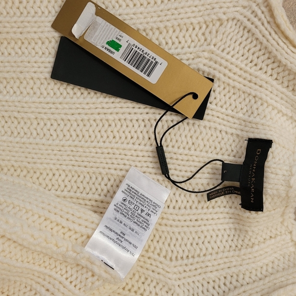 NWT Donna Karan Off White Knit Sweater sz L - Picture 14 of 14